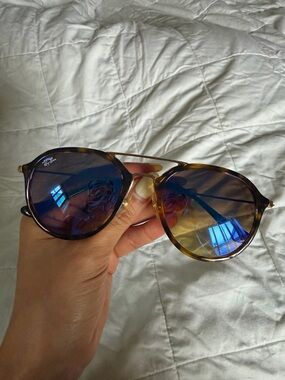 Tortoise Aviator Blue lens Ray Bans